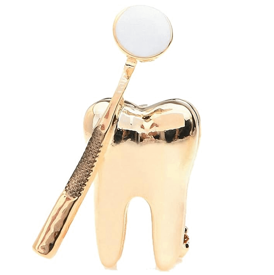 Tooth & Mirror Pin – Gold